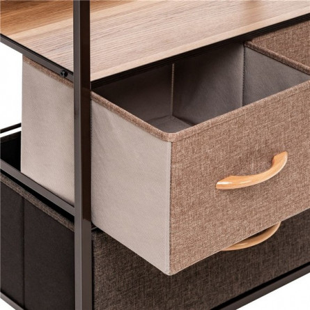 Комод Локи 3 ящика (каркас Коричневый/Бежевый/Светло-коричневый, Темно-коричневый)