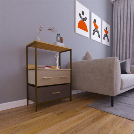 Комод Локи 3 ящика (каркас Коричневый/Бежевый/Светло-коричневый, Темно-коричневый)