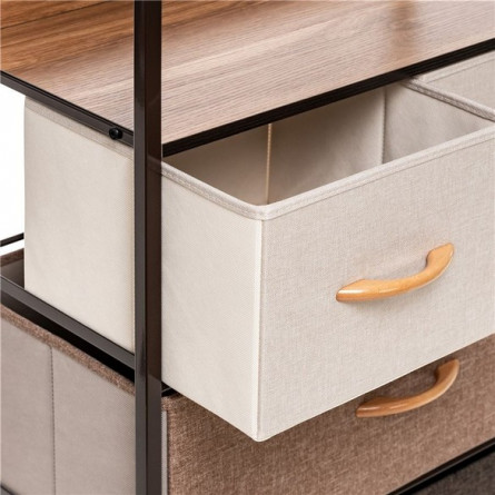 Комод Локи 4 ящика (каркас Коричневый/Бежевый/Светло-коричневый, Темно-коричневый)