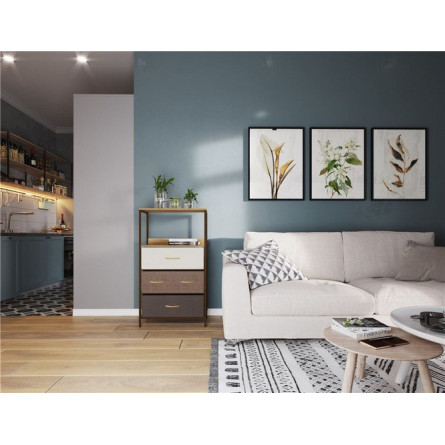 Комод Локи 4 ящика (каркас Коричневый/Бежевый/Светло-коричневый, Темно-коричневый)