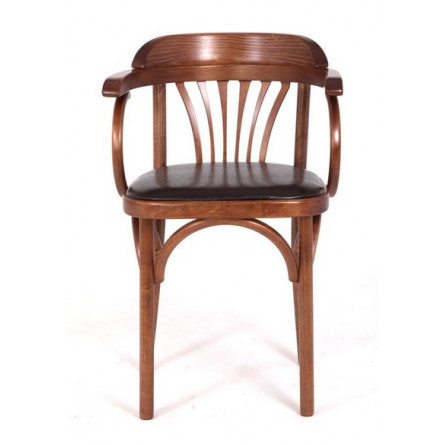 Стул Венский мягкий (средний тон, кожзам коричневый)