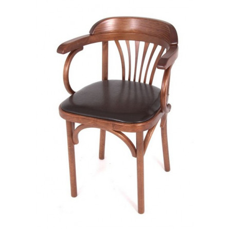 Стул Венский мягкий (средний тон, кожзам коричневый)