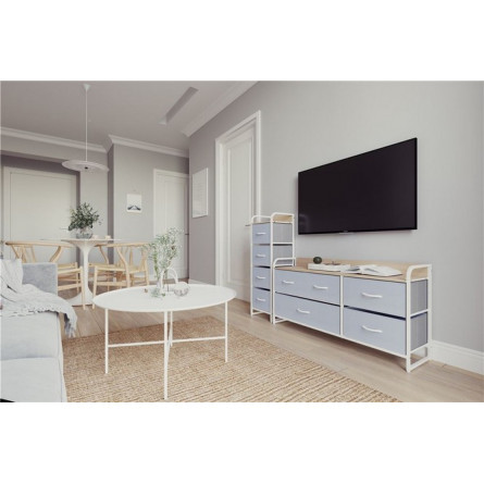 Комод "Ноа" широкий (каркас Белый / Светло-серый)