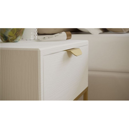 Тумбочка прикроватная "Дрим" (Ясень браш белый/Золото 7097283101)