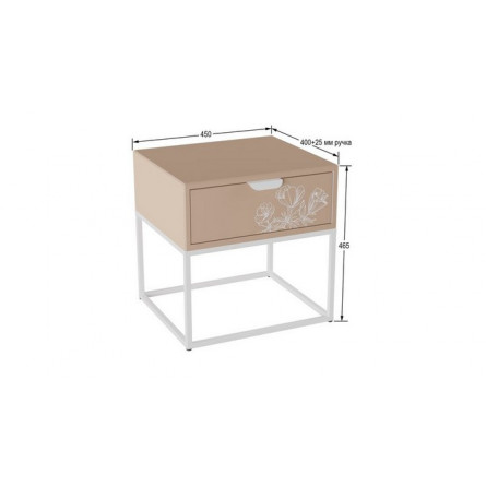 Тумбочка прикроватная "Дрим" (Пудра/Белый 7097283102)