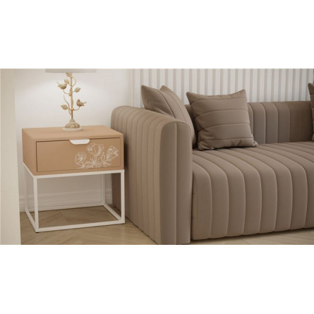 Тумбочка прикроватная "Дрим" (Пудра/Белый 7097283102)