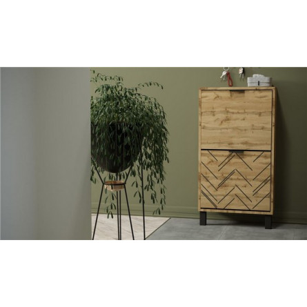 Тумба для обуви "Хигс" (Дуб вотан/Черный)