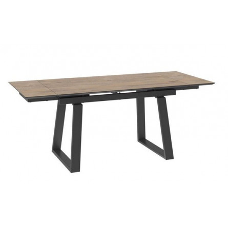 Стол раздвижной Alteza-140 (140+30+30x85/Дуб винтажный - Compact cer/Черный)