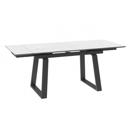 Стол раздвижной Alteza-140 (140+30+30x85/Мрамор светлый - Compact cer/Черный)