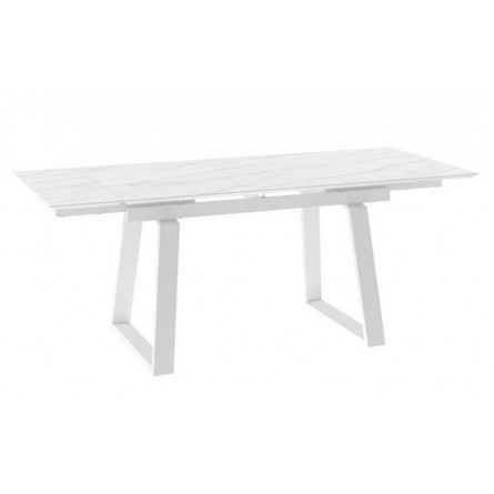 Стол раздвижной Alteza-140 (140+30+30x85/Мрамор светлый - Compact cer/Белый)