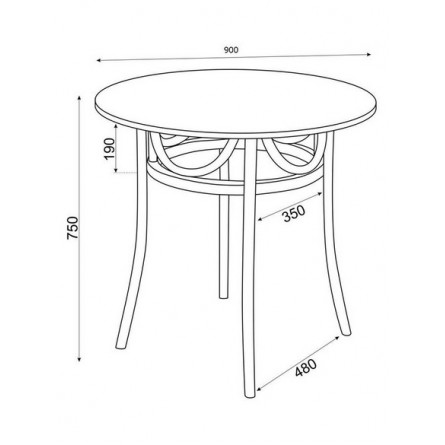 Стол венский Вальс 900 (средний тон)