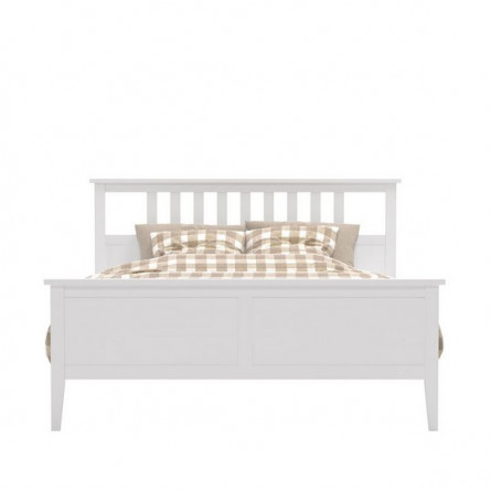 Кровать "Мира" с деревянным основанием на ленте (160х200 / Белый)