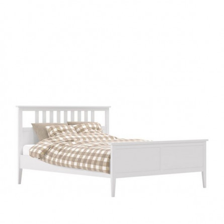 Кровать "Мира" с деревянным основанием на ленте (160х200 / Белый)