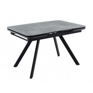 Стол "Леон" (1200*(184)*80 / керамика 1 кат. Bayona grey / каркас Черный матовый)