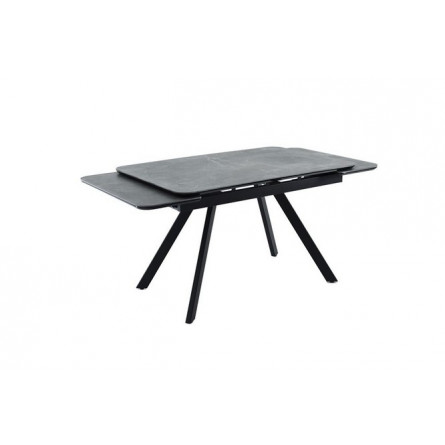 Стол "Леон" (1200*(184)*80 / керамика 1 кат. Bayona grey / каркас Черный матовый)