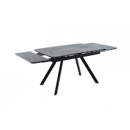 Стол "Леон" (1200*(184)*80 / керамика 1 кат. Bayona grey / каркас Черный матовый)