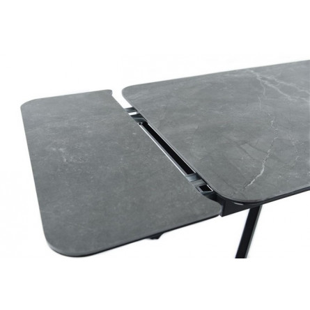 Стол "Леон" (1200*(184)*80 / керамика 1 кат. Bayona grey / каркас Черный матовый)