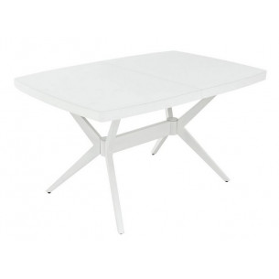 Стол раздвижной "Оскар 2М" Glass (140 (40)90 / Цвет дерева: Тон 9 эмаль Белая / стекло Белое RAL 9003)