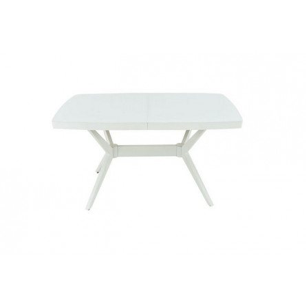 Стол раздвижной "Оскар 2М" Glass (140 (40)90 / Цвет дерева: Тон 9 эмаль Белая / стекло Белое RAL 9003)