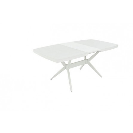 Стол раздвижной "Оскар 2М" Glass (140 (40)90 / Цвет дерева: Тон 9 эмаль Белая / стекло Белое RAL 9003)