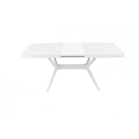 Стол раздвижной "Оскар 2М" Glass (140 (40)90 / Цвет дерева: Тон 9 эмаль Белая / стекло Белое RAL 9003)