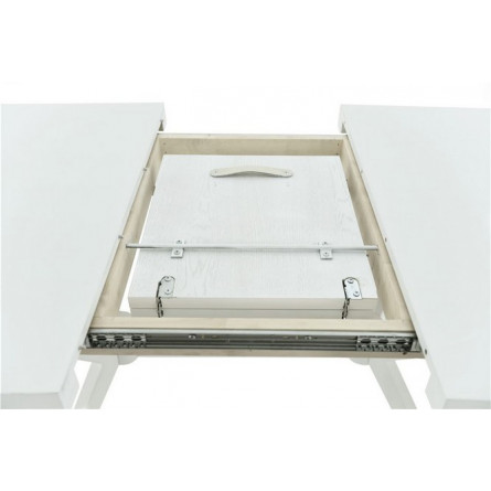 Стол раздвижной "Оскар 2М" Glass (140 (40)90 / Цвет дерева: Тон 9 эмаль Белая / стекло Белое RAL 9003)