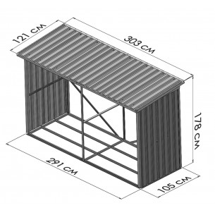 Дровница Склад для дров (цвет зеленый)