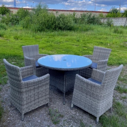 Комплект плетеной мебели AM-395C/T395 Grey 4Pcs (4+1)