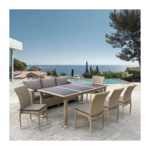 Комплект плетеной мебели T365/S65/Y380B-W65 Light Brown (8+1)