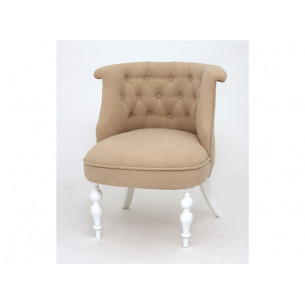 Кресло Бархат (эмаль белая / RS3 - бежевый)