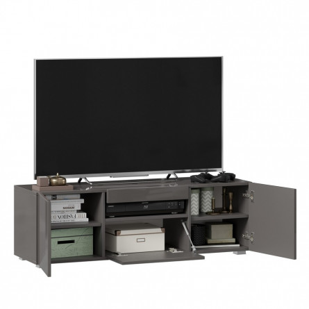 Тумба ТВ Бруклин, 1200 Оникс серый глянец