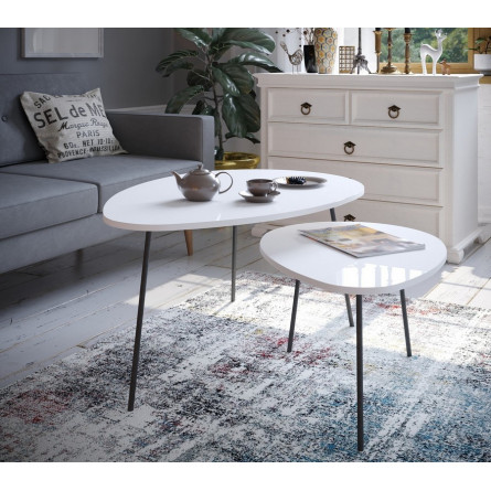 Стол журнальный Тип 3, низкий, белый глянец