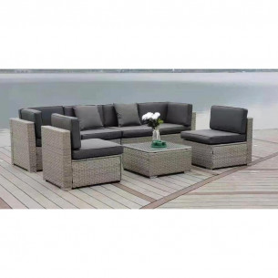 Плетеный модульный комплект YR822C Grey (подушка серая)