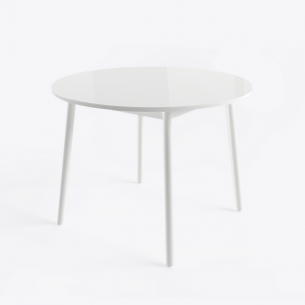 РАУНД стол круглый раздвижной со стеклом D100(137х100) см