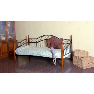 Кушетка Глэдис-М (Черный металл/темный орех/90х200)