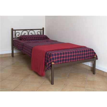 Кровать односпальная "Шарм" (90х200/Коричневый бархат) основание металлическое