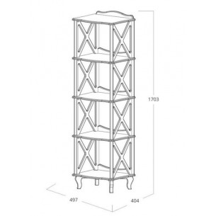 Этажерка-стеллаж "Джульетта"-4 (дуб шампань) Вис