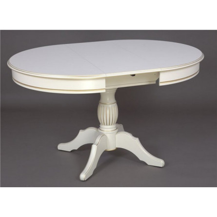 Стол Венеция-1 Лайт 1000(1360), слоновая кость с золотой патиной