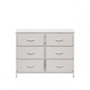 Комод "Линкс" 6 ящиков (каркас Белый / ящики Белый)