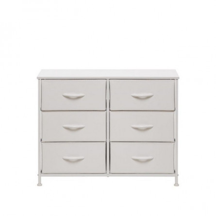 Комод "Линкс" 6 ящиков (каркас Белый / ящики Белый)