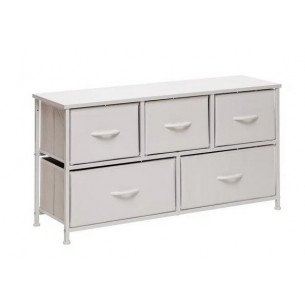 Комод "Линкс" широкий (5 ящ) (каркас Белый / ящики Белый)