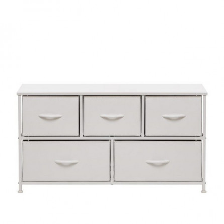 Комод "Линкс" широкий (5 ящ) (каркас Белый / ящики Белый)