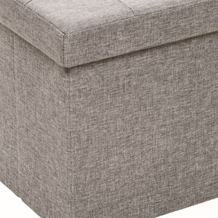 Пуф Leset Плуто складной с крышкой, лен Светло-серый