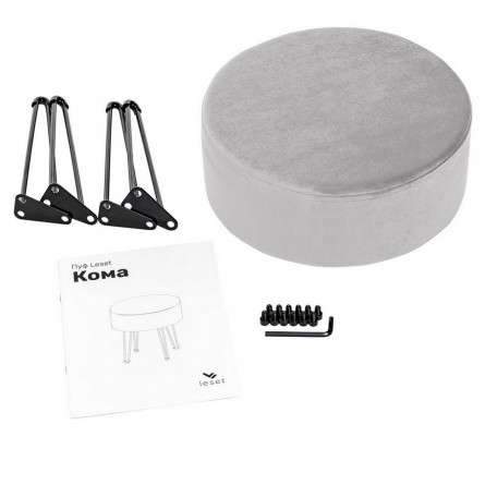 Пуф Leset Кома, велюр Светло-серый