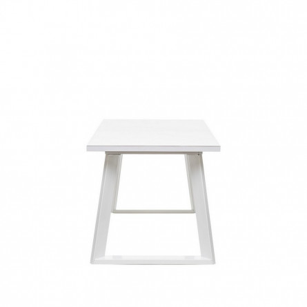 Стол раздвижной Leset Флорес 140, стекло Белое/опоры Белые