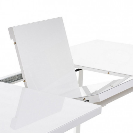 Стол раздвижной Leset Флорес 140, стекло Белое/опоры Белые