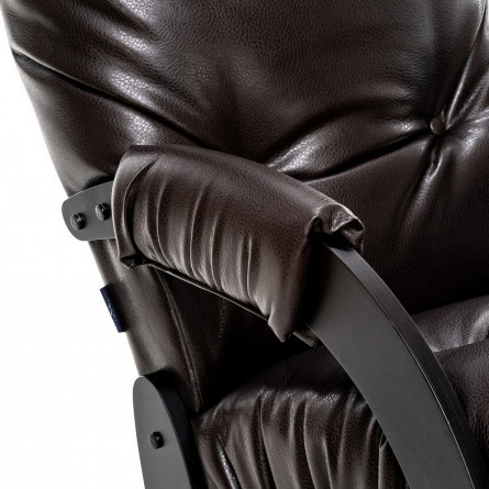 Кресло-качалка Модель 67 Венге текстура, к/з Varana DK-BROWN