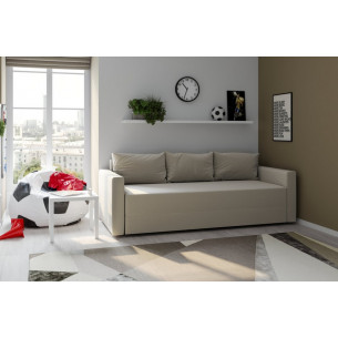 Диван угловой трехместный Тилаус с длинным подлокотником, светло-серый, ткань рогожка