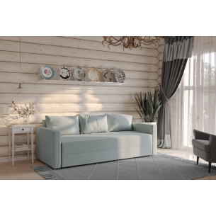 Диван-кровать Тойво мятно-серый, ткань рогожка