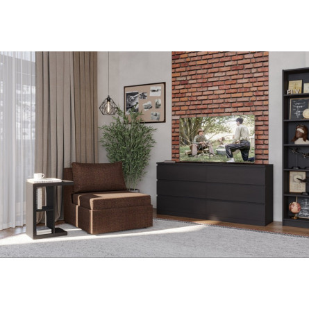 Кресло для отдыха Такка коричневое, ткань рогожка